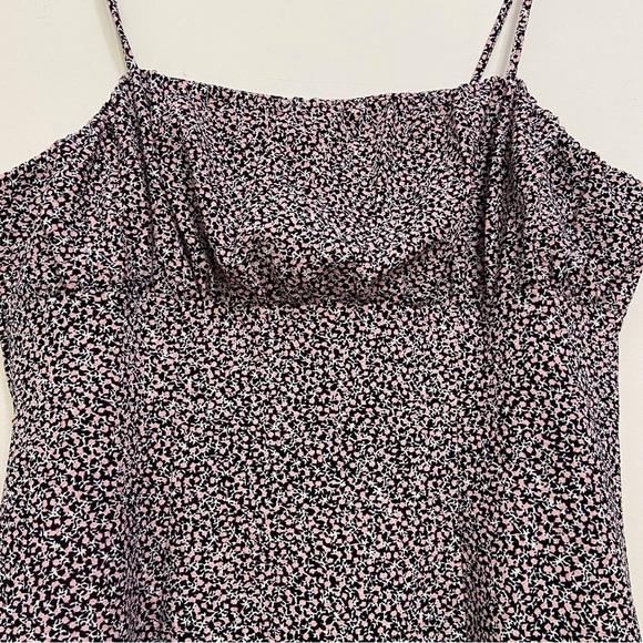 H&m dress liberty floral pink white black lightweight open to the leg summer XL - Picture 3 of 16